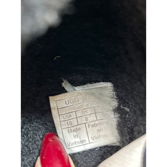 Ugg Fluff Yeah Slide Slippers Black Womens Size 10 Soft Sheepskin & Fleece With - Picture 5 of 7